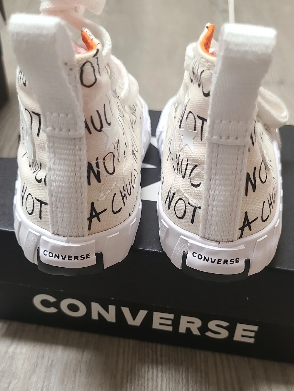 NEW Baby/Toddler Size 5 Converse Cream with Black Script